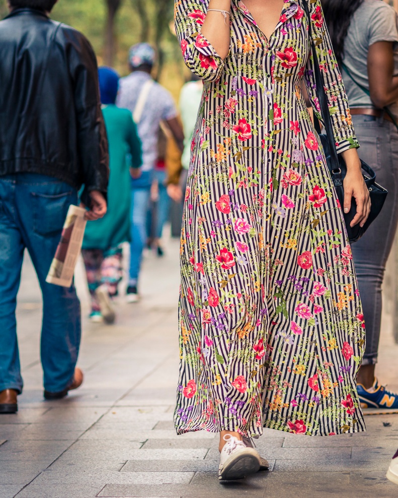 Street Style Madrid vestido largo de flores